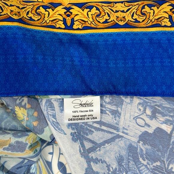 NWOT Shahida Paradies HIGH LOW RUFFLE BLUE DRESS SZ M/L $449 - Picture 9 of 13